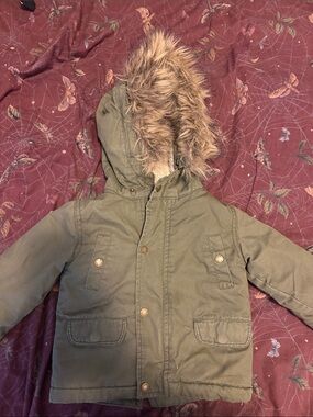 Kids Olive Hooded Jacket